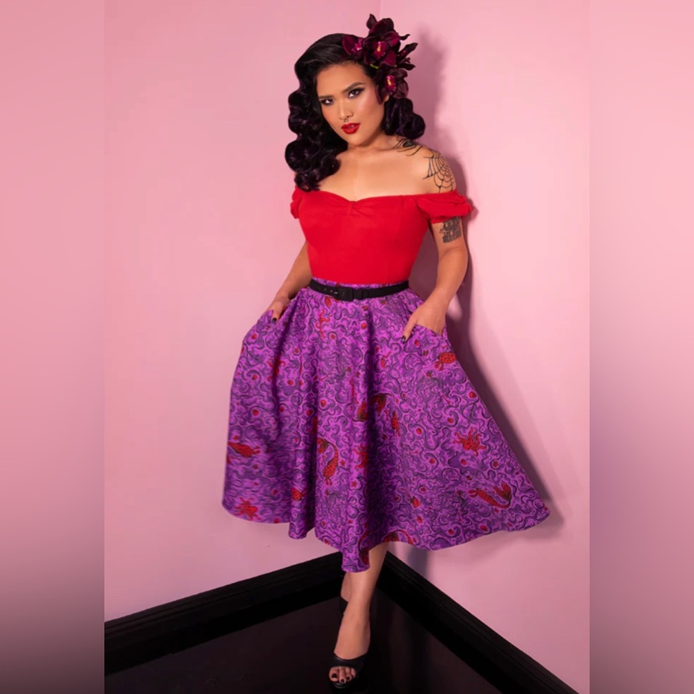 VIXEN CIRCLE SKIRT IN SEA SIREN PRINT - VIXEN BY MICHELINE PITT